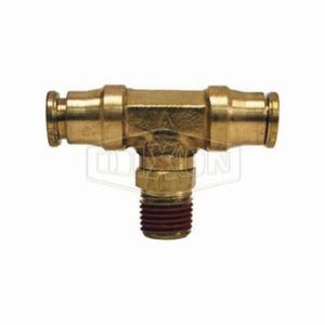 Dixon® 72S4X4 Push-In Swivel Branch Tee, 1/8 in Nominal, MNPT Swivel x Tube, Brass, Domestic
