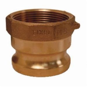 Dixon® 150-A-BR Boss-Lock™ Type A Cam & Groove Adapter, 1-1/2 in x 1-1/2-11-1/2 Nominal, Male Adapter x FNPT End Style, Brass, Domestic