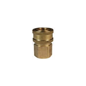 Dixon® 8EBF8-B DQC E Straight Through Interchange Female Coupler, 1-11 Nominal, BSPP, Brass
