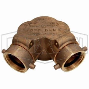 Dixon® The Right Connection 90DCS6025F-SP 21-133 Double Clapper Siamese Bottom Outlet, (2) 2-1/2 x 6 in, FNST x FNPT, Cast Brass, Domestic