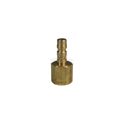 Dixon® A2F1-B A Series High Pressure Female Quick Disconnect Pneumatic Plug, 1/8-27 Nominal, Quick Disconnect Plug x NPTF, 500 psi Pressure, Brass