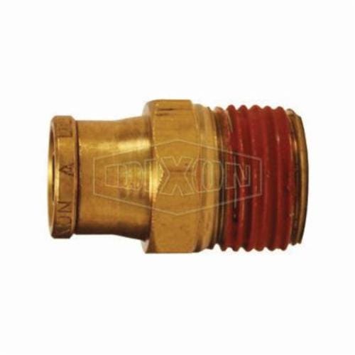Dixon® AQ68DOT6X6 Push-In Connector, 3/8 x 3/8 in Nominal, MNPT x Tube, Brass, Domestic
