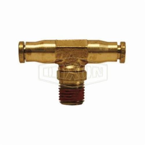 Dixon® AQ72DOTS4X4 Push-In Branch Tee, 1/4 in Nominal, MNPT Swivel x Tube, Brass, Domestic