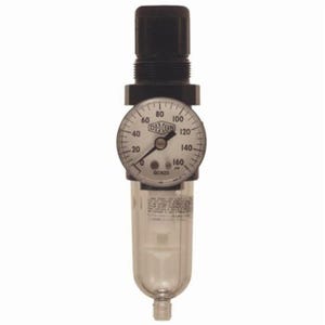 Norgren® by Dixon® B07-202MG General Purpose Miniature Relieving Filter/Regulator with GC620 Gauge and Manual Drain, 1/4 in PTF Port, 24 scfm Flow Rate