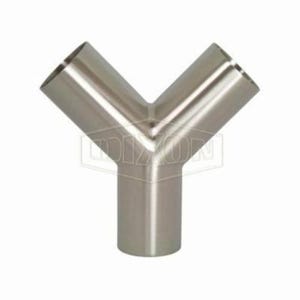 Dixon® B28W-R200P Weld True Wye, 2 in, 316L Stainless Steel, Domestic
