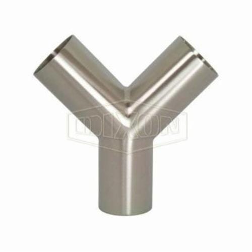 Dixon® B28W-R300P Weld True Wye, 3 in, 316L Stainless Steel, Domestic