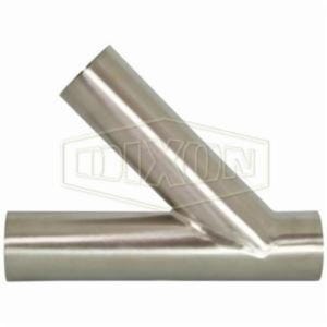 Dixon® B28WA-R100P Sanitary Lateral, 1 in Nominal, Butt Welded End Style, 316L Stainless Steel, Domestic