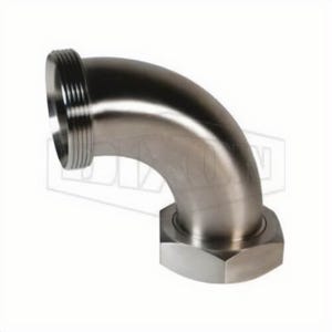 Dixon® B2F-G300 90° Elbow with Hex Nut, 3 in, Thread Beveled Seat x Plain Beveled Seat, 304 Stainless Steel, Domestic