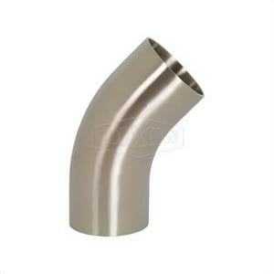 Dixon® Weld Elbow, 45 deg Elbow, 2 in Nominal, 0.065 in Thickness, 304 Stainless Steel, Polished, Domestic