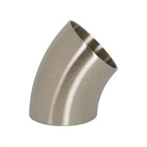 Dixon® Weld Elbow, 45 deg Elbow, 4 in Nominal, 0.083 in Thickness, 316L Stainless Steel, Polished, Domestic