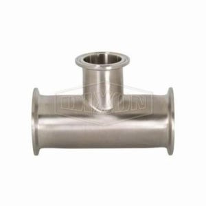 Dixon® B7RMP-R400250 Clamp Reducing Tee, 4 x 2-1/2 in, 316L Stainless Steel, Domestic
