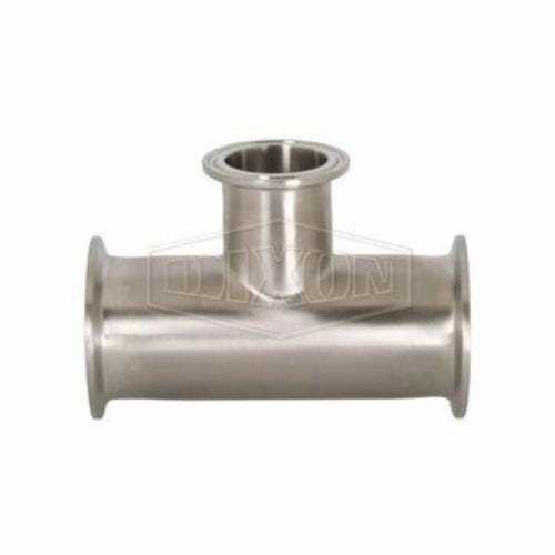 Dixon® B7RMP-R7550 Clamp Reducing Tee, 3/4 x 1/2 in, 316L Stainless Steel, Domestic