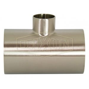 Dixon® B7RWWW-R200100P Weld Reducing Tee, 2 x 1 in, 316L Stainless Steel, Domestic