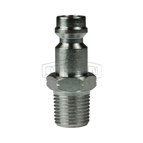 Dixon® BR1GM1-B-E-7 BR Series Quick Disconnect Pneumatic Plug, 1/8-28 Nominal, Quick Disconnect Plug x BSPP, 300 psi Pressure, Brass