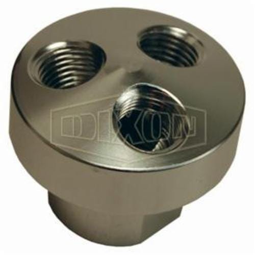 Dixon® D3408 3-in-1 Manifold, (1) 1/2 in NPT Inlets x (3) 1/4 in NPT Outlets, Aluminum, Domestic