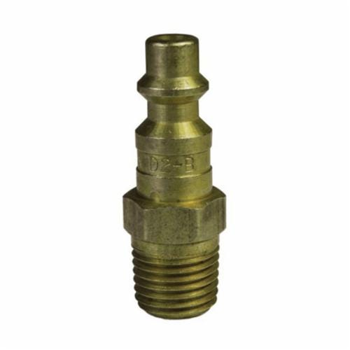 Dixon® D4M4-B DF Series Industrial Interchange Pneumatic Nipple, 1/2 in Nominal, Quick-Disconnect Plug x MNPT, 500 psi Pressure, Brass