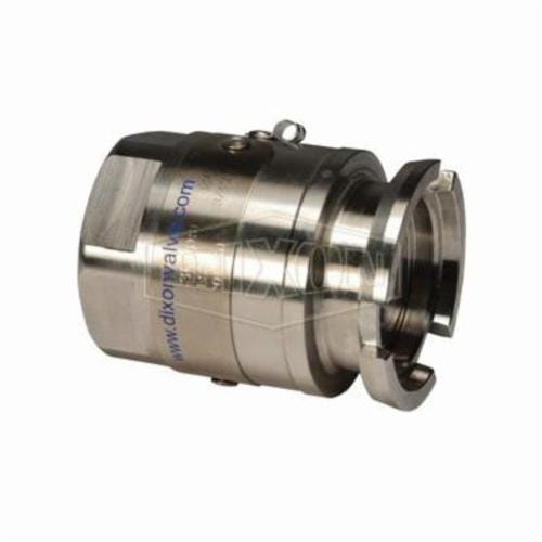 Mann-Tek by Dixon® DDA150SS Dry Disconnect Adapter Tank Unit with FKM (FPM) Seals, 1-1/2 in Nominal, Adapter x FNPT End Style