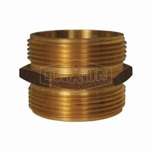 Dixon® DMH4040F Double Hex Male Nipple, 4 in x 3-21/32 in L, Brass, MNPT x Male NST (NH), Domestic