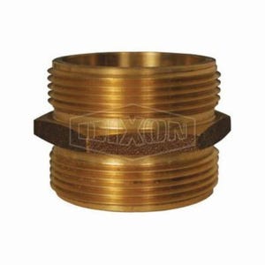 Dixon® DMH5050F Double Hex Male Nipple, 5 in, Brass, MNPT x Male NST (NH), Domestic