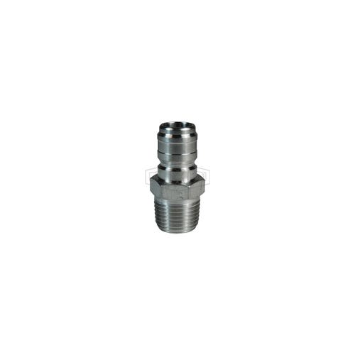 Dixon® E1M1-S DQC E Straight Through Interchange Male Plug, 1/8-27 Nominal, NPTF, 303 Stainless Steel