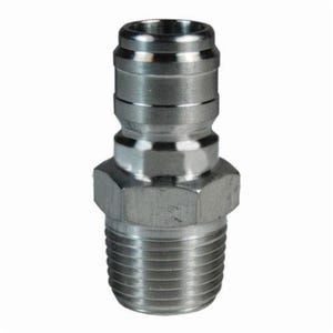 Dixon® E3M3-S E Series Straight Through Hydraulic Interchange Coupler, 3/8 in x 3/8-18 Nominal, Quick-Connect x MNPT, 303 Stainless Steel, Domestic