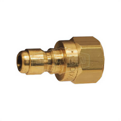 Dixon® E4F4-B Straight Through Interchange Quick Connect Plug, 1/2-14 Nominal, FNPT, Brass, Domestic
