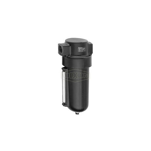 Dixon® F17-600M Jumbo Compressed Airline Filter with 1/4 Turn Manual Drain and Pyrex® Sight Glass, 3/4 in Port, 325 scfm, 40 micron