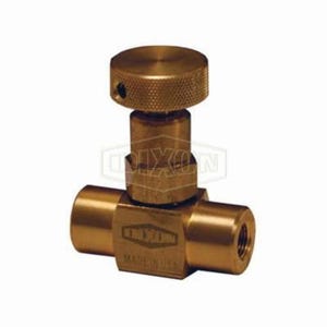 Dixon® FFB102 Mini Needle Valve, 1/4-18 Nominal, FNPT End Style, Brass Body
