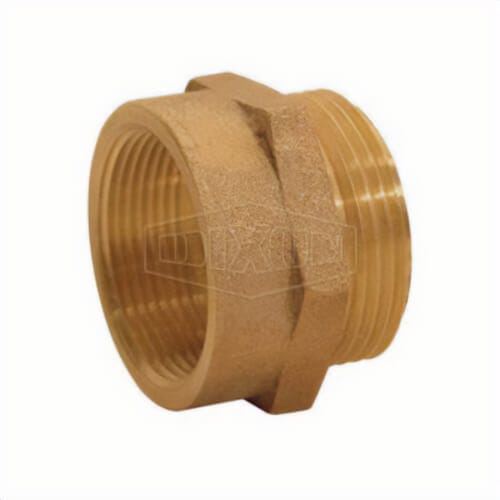 Dixon® FM25F25T Hex Female to Male Nipple, 2-1/2 in, Brass, Female NST (NH) x MNPT, Domestic