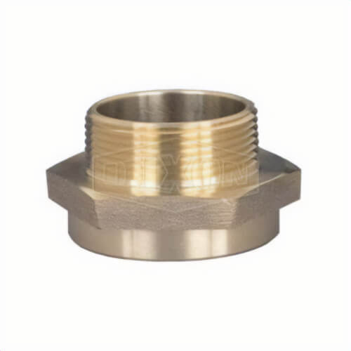 Dixon® FM3025F Reducing Hex Nipple, 3 x 2-1/2 in Nominal, Brass, FNPT x Male NH NST End Style, Domestic