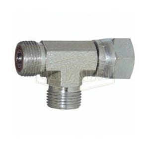 Dixon® FS6602-8 Run Tee, 13/16-16 Nominal, Male Flat Face x Female Flat Face Swivel x Male Flat Face, Steel, Domestic