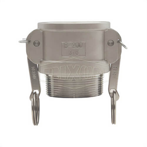 Dixon® G200-B-SS Type B Cam and Groove Coupler, 2 in Nominal, Female Coupler x MNPT End Style, 316 Stainless Steel, Import