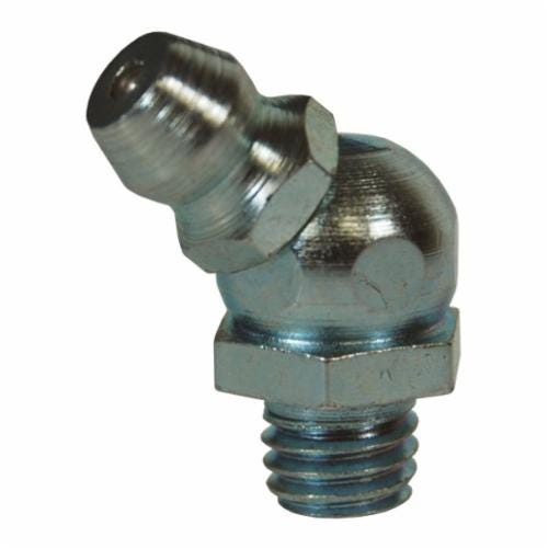 Dixon® GWHZ045 Grease Whip Ball Check, 1/8-27 NPT, 45°, 0.28 in L Thread, 0.43 in Hex, Use with Zerk Fittings, Steel, Zinc Plated