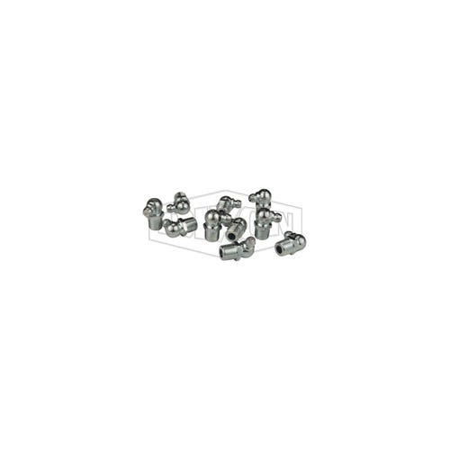 Dixon® GWHZ090R 90° Grease Whip Zerk Ball Check, 1/8-27 NPT Thread, 0.83 in OAL, Steel, Zinc Plated