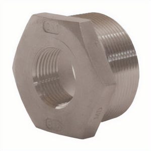Dixon® HB2010SS Threaded Reducer Hex Bushing, 2 x 1 in Nominal, MNPT x FNPT End Style, 150 lb, 316 Stainless Steel