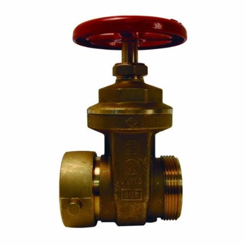 Dixon® HGVW250F Single Hydrant Gate Valve with Hand Wheel, 2-1/2 in Nominal, Female NH NST x Male NH NST End Style, 300 psi Pressure, Brass Body