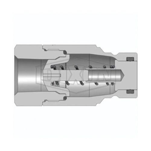 Dixon® HT3F4 HT Series Flush Face Female Plug, 1/2-14 Nominal, FNPT, Steel, Domestic