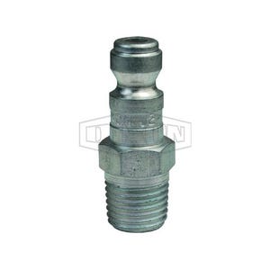 Dixon® J3M3 J Series Tru-Flate Automotive Quick Disconnect Pneumatic Plug, 3/8-18 Nominal, Quick Disconnect Plug x Male NPTF, 500 psi Pressure, Steel