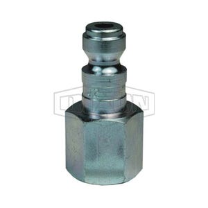 Dixon® J4F6 J Series Tru-Flate Automotive Female Quick Disconnect Pneumatic Plug, 3/4-14 Nominal, Quick Disconnect Plug x NPTF, 500 psi Pressure, Steel
