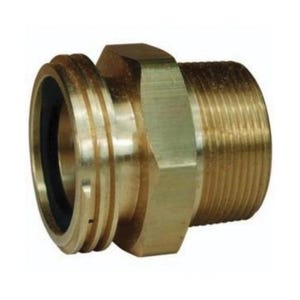 Dixon® ME502-12/8 Straight Adapter, Suitable For Use with LP Gas Hose, 2-1/4 in MACME x 1-1/2 in MNPT x 1 in FNPT, Brass