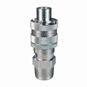 Dixon® N4M4-LS N Series Bowes Interchange Safety-Lock Bowes Pneumatic Nipple, 1/2 in Nominal, Quick-Connect x MNPT, 500 psi Pressure, Steel