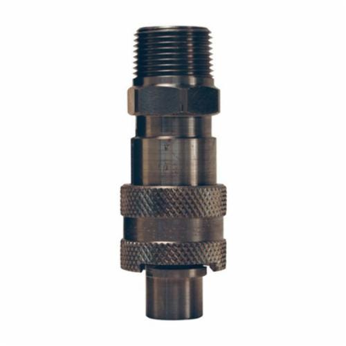 Dixon® N4M6-LS N Series Bowes Interchange Safety-Lock Bowes Pneumatic Nipple, 1/2 in Nominal, Quick-Connect x MNPT, 500 psi Pressure, Steel