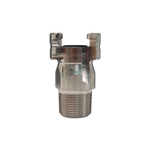 Dixon® Dual-Lock™ P4M6-S P Series Thor Interchange Quick Disconnect Plug, 3/4 in Nominal, Quick-Disconnect Plug x MNPT, 303 Stainless Steel, Domestic
