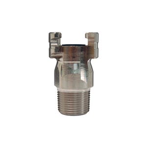 Dixon® Dual-Lock™ P4M6-S P Series Thor Interchange Quick Disconnect Plug, 3/4 in Nominal, Quick-Disconnect Plug x MNPT, 303 Stainless Steel, Domestic