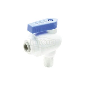 Dixon® TrueSeal™ PP4VME8-MG Ball Valve, 1/4 x 1/2 in, Tube x Male NPTF Elbow, Glass-Reinforced Polypropylene Body