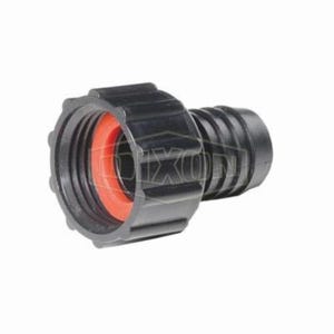 Dixon® PPCF74 Tuff-Lite™ Short Shank Coupling, 1/2 x 3/4 in Nominal, Female Garden Hose Thread x Hose Barb End Style, Polypropylene, Domestic