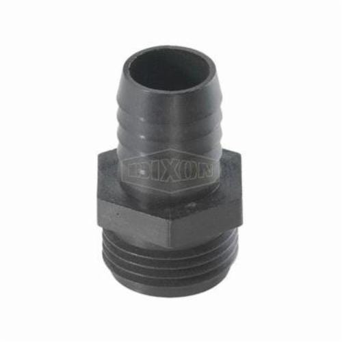 Dixon® PPCM75 Tuff-Lite™ Short Shank Coupling, 3/4 x 5/8 in Nominal, Male Garden Hose Thread x Hose Barb End Style, Polypropylene, Domestic