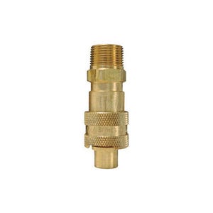 Dixon® N4M3-B Dix-Lock™ Bowes Interchange Male Quick Disconnect Coupler, 3/8-18 Nominal, Quick Disconnect Coupler x NPTF, Brass