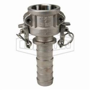 Dixon® RC100BL Boss-Lock™ Type-C Cam and Groove Coupler, 1 in Nominal, Female Coupler x Hose Shank End Style, 316 Stainless Steel, Domestic