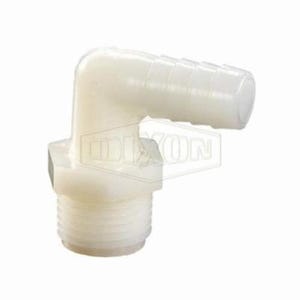 Dixon® TLS43 Tuff-Lite™ 90° Hose Elbow, 3/8 x 1/2 in, MNPT x Hose Barb, Nylon, Domestic, 0.8125 in Barb Length